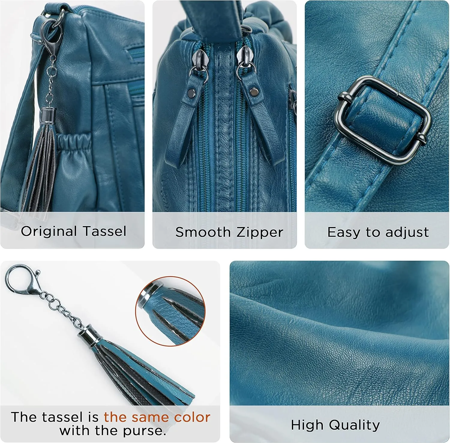 VOLGANIK ROCK Crossbody Bag for Women with Tassel Ladies Soft PU leather Purses and Handbag Pocketbooks