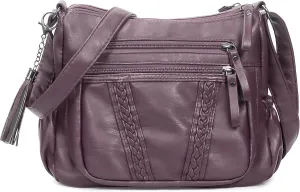 VOLGANIK ROCK Crossbody Bag for Women with Tassel Ladies Soft PU leather Purses and Handbag Pocketbooks