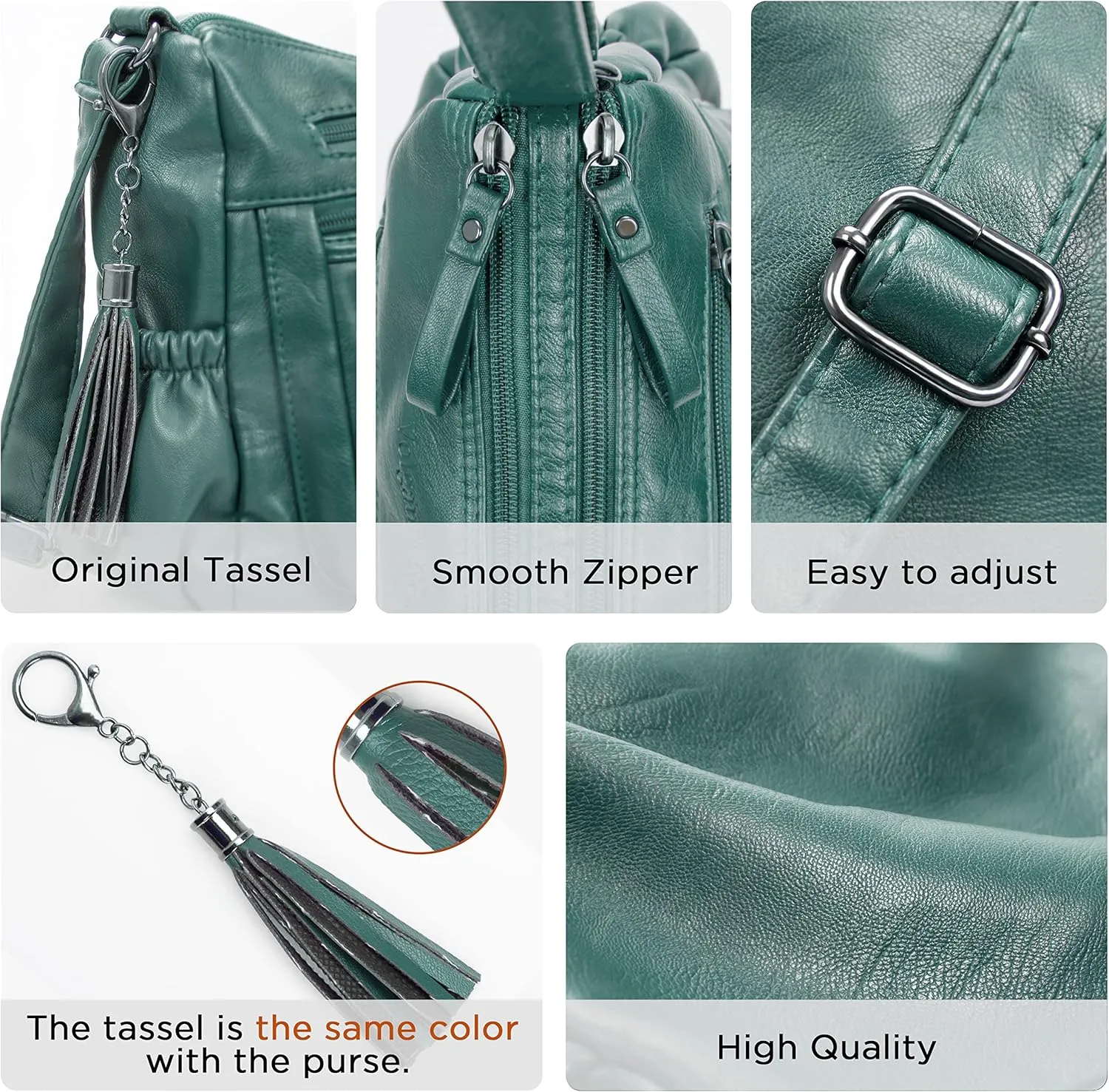 VOLGANIK ROCK Crossbody Bag for Women with Tassel Ladies Soft PU leather Purses and Handbag Pocketbooks