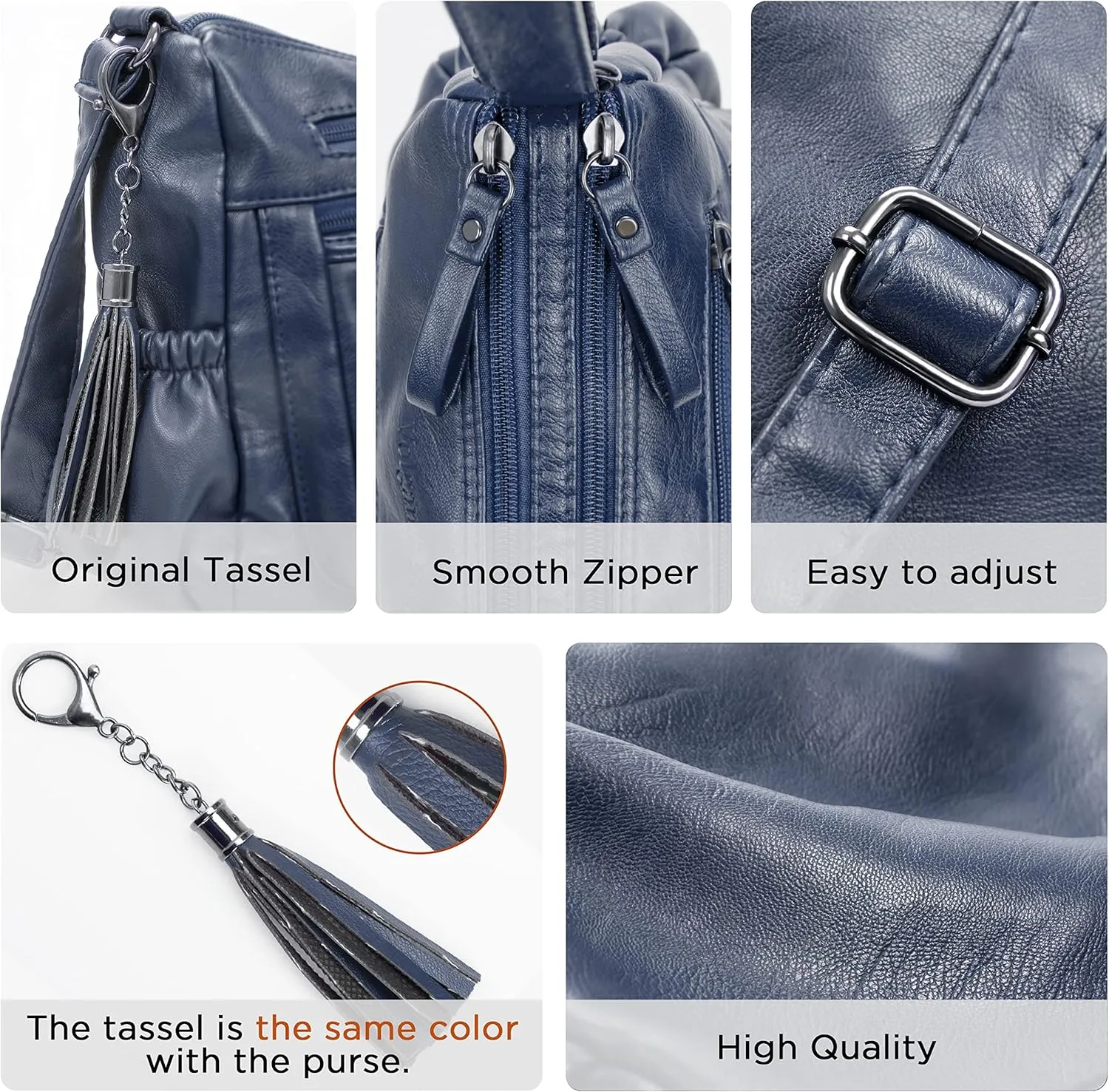 VOLGANIK ROCK Crossbody Bag for Women with Tassel Ladies Soft PU leather Purses and Handbag Pocketbooks