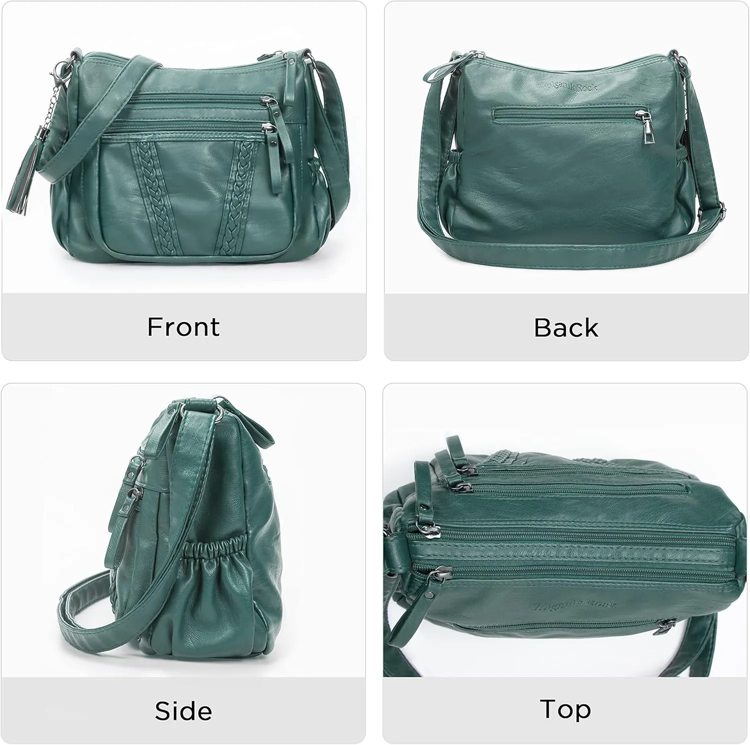 VOLGANIK ROCK Crossbody Bag for Women with Tassel Ladies Soft PU leather Purses and Handbag Pocketbooks