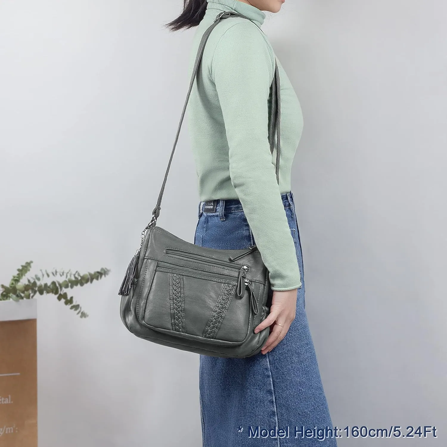 VOLGANIK ROCK Crossbody Bag for Women with Tassel Ladies Soft PU leather Purses and Handbag Pocketbooks