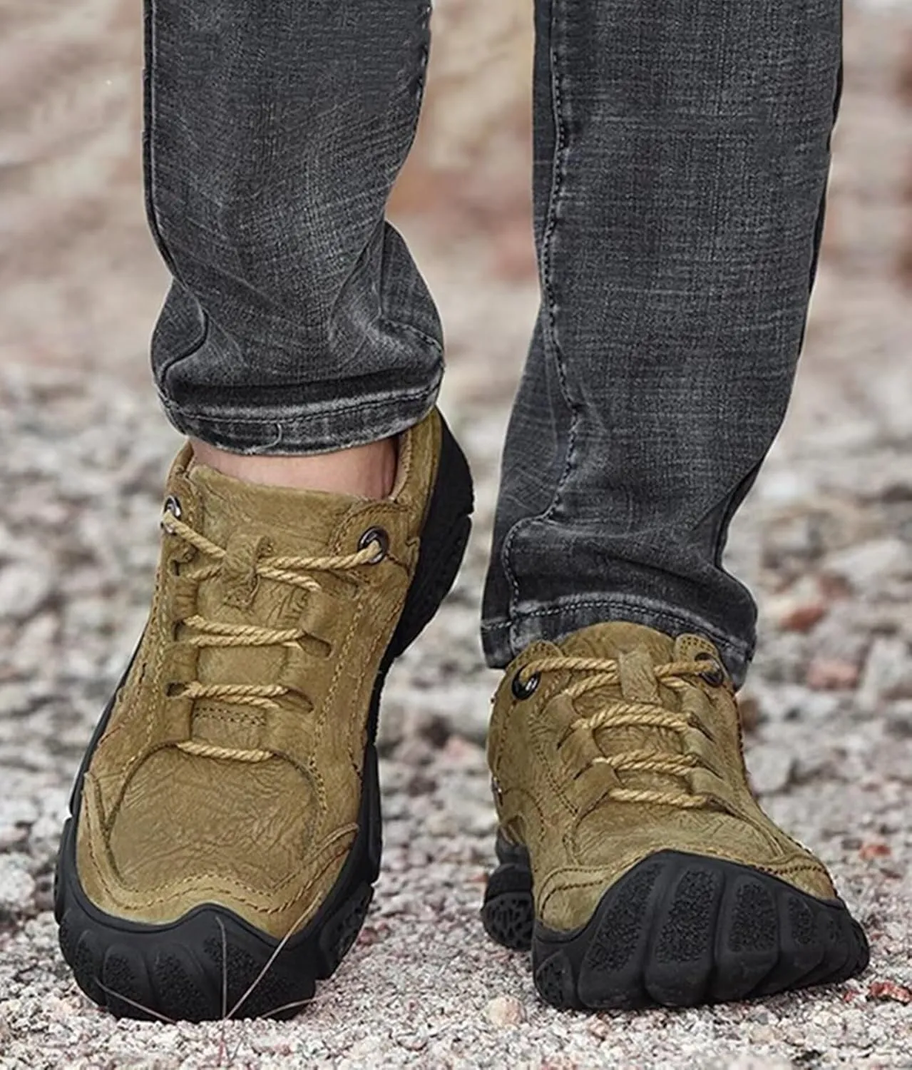 Walking Shoes Mens Leather Hiking Shoes Outdoor Camping Climbing Trekking Shoes