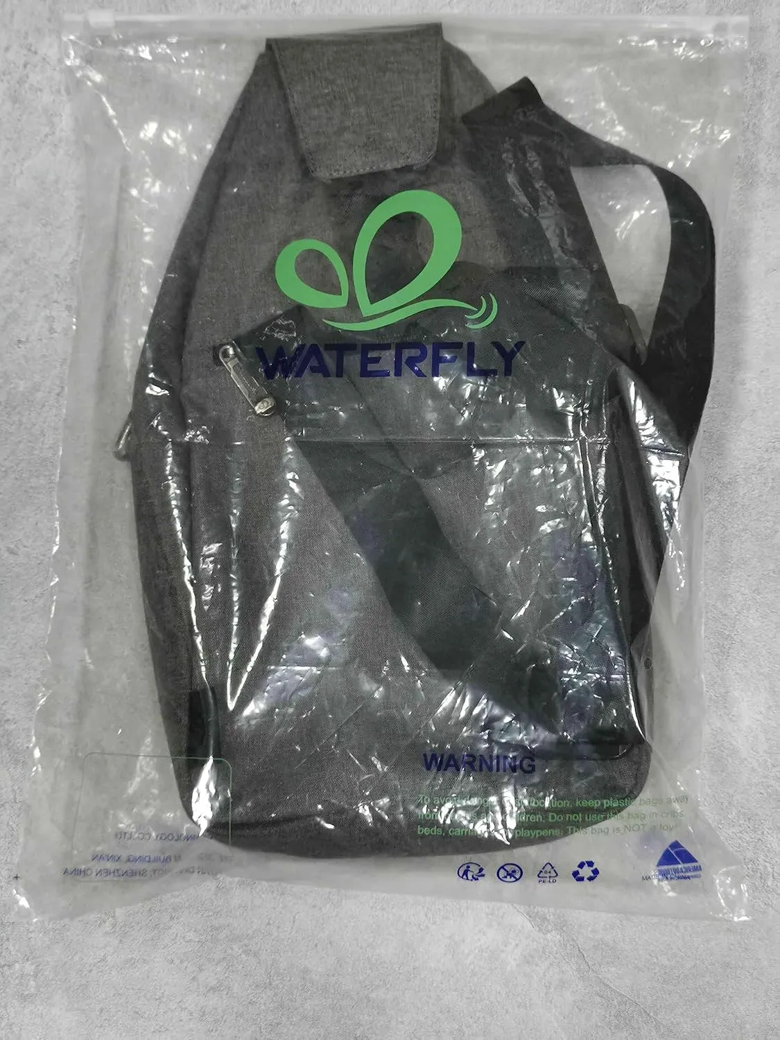 WATERFLY Small Crossbody Sling Backpack Anti Theft Backpack for Traveling Chest Shoulder Bag