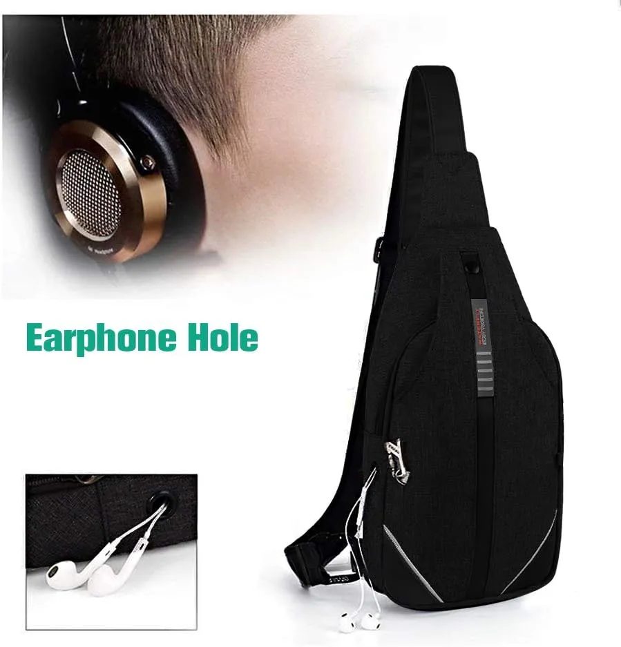 WATERFLY Small Crossbody Sling Backpack Anti Theft Backpack for Traveling Chest Shoulder Bag