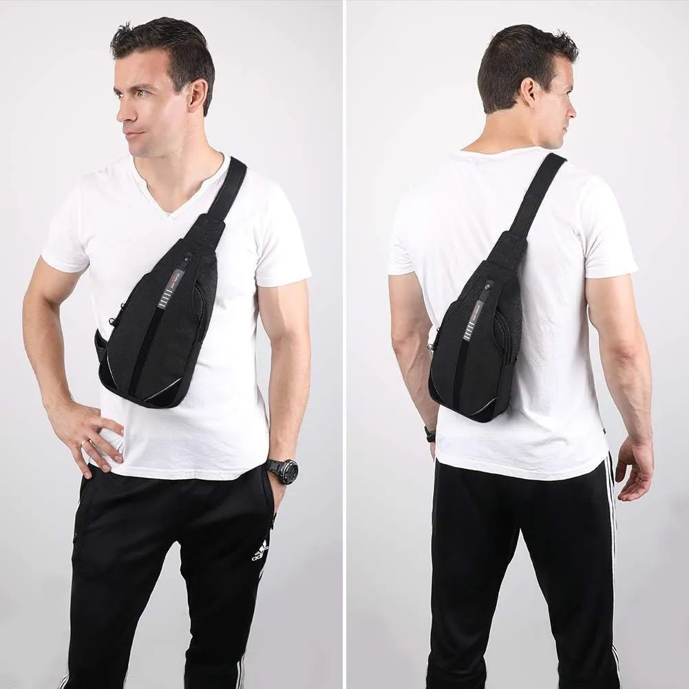 WATERFLY Small Crossbody Sling Backpack Anti Theft Backpack for Traveling Chest Shoulder Bag