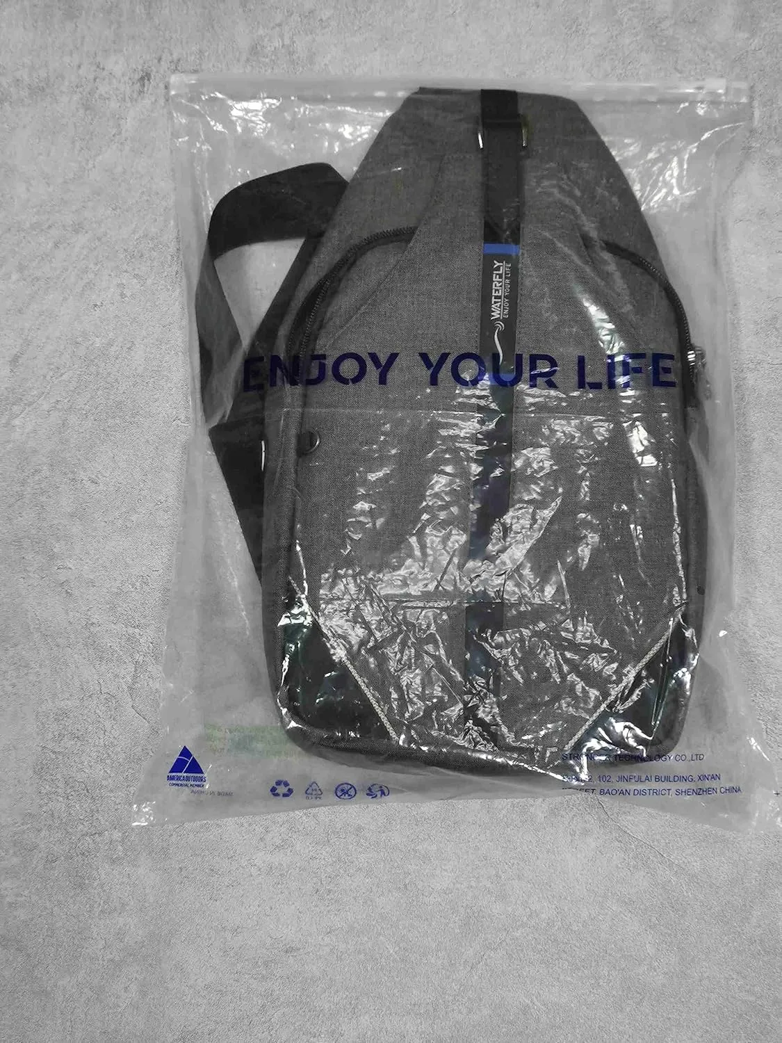 WATERFLY Small Crossbody Sling Backpack Anti Theft Backpack for Traveling Chest Shoulder Bag