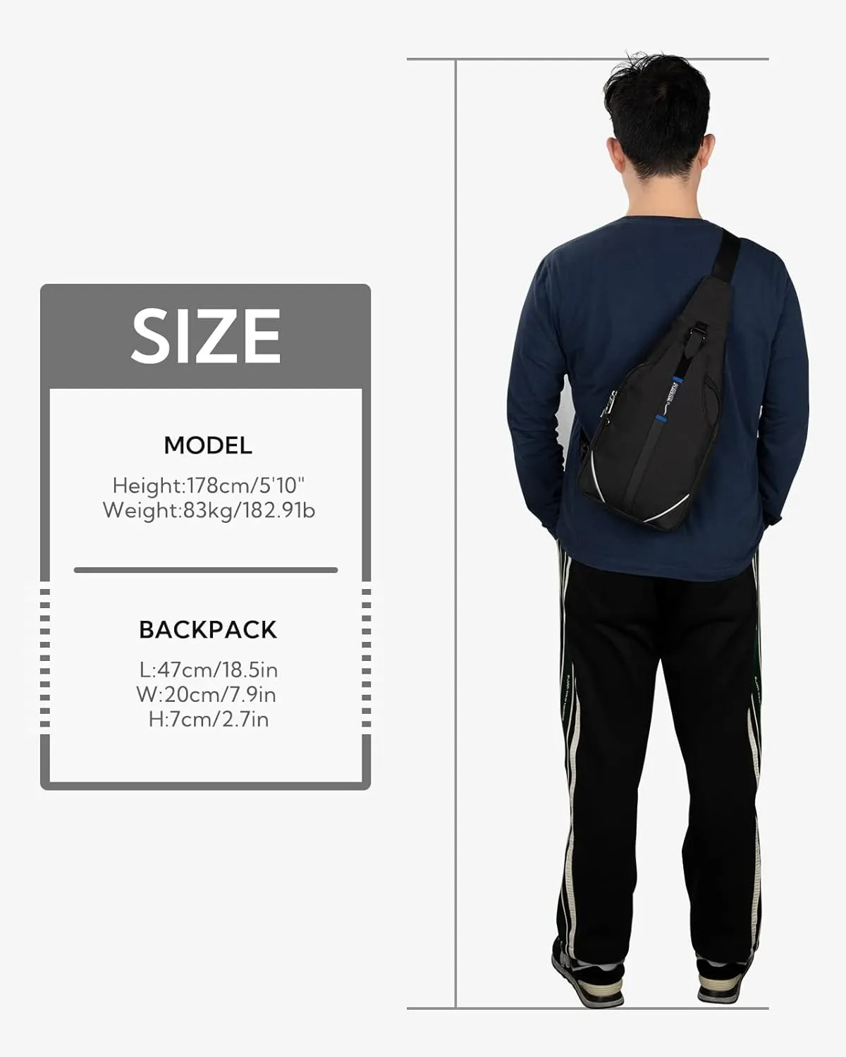 WATERFLY Small Crossbody Sling Backpack Anti Theft Backpack for Traveling Chest Shoulder Bag