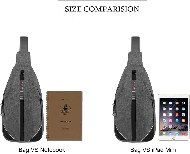 WATERFLY Small Crossbody Sling Backpack Anti Theft Backpack for Traveling Chest Shoulder Bag