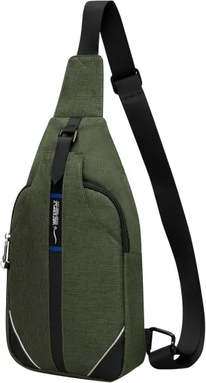 WATERFLY Small Crossbody Sling Backpack Anti Theft Backpack for Traveling Chest Shoulder Bag