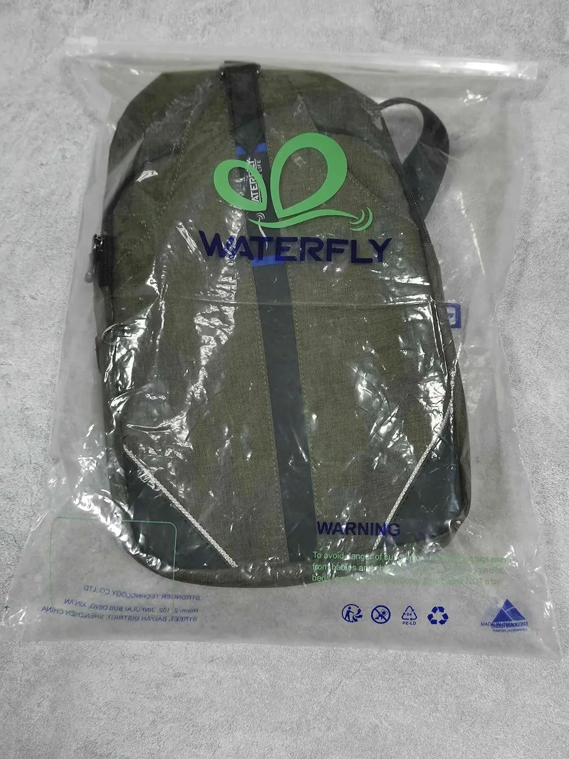 WATERFLY Small Crossbody Sling Backpack Anti Theft Backpack for Traveling Chest Shoulder Bag