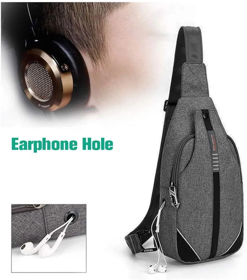WATERFLY Small Crossbody Sling Backpack Anti Theft Backpack for Traveling Chest Shoulder Bag