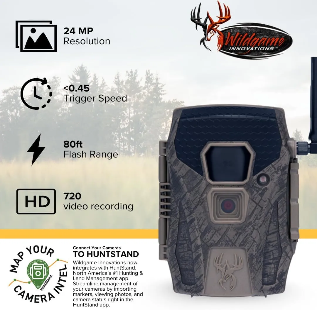 Wildgame Innovations Terra XT 2.0 24MP Three Cellular Trail Cameras Bundle with 32GB Ultra SDHC UHS-I Memory Card (100MBps) (3-Pack), and All-in-One High-Speed Card Reader (5 Items)