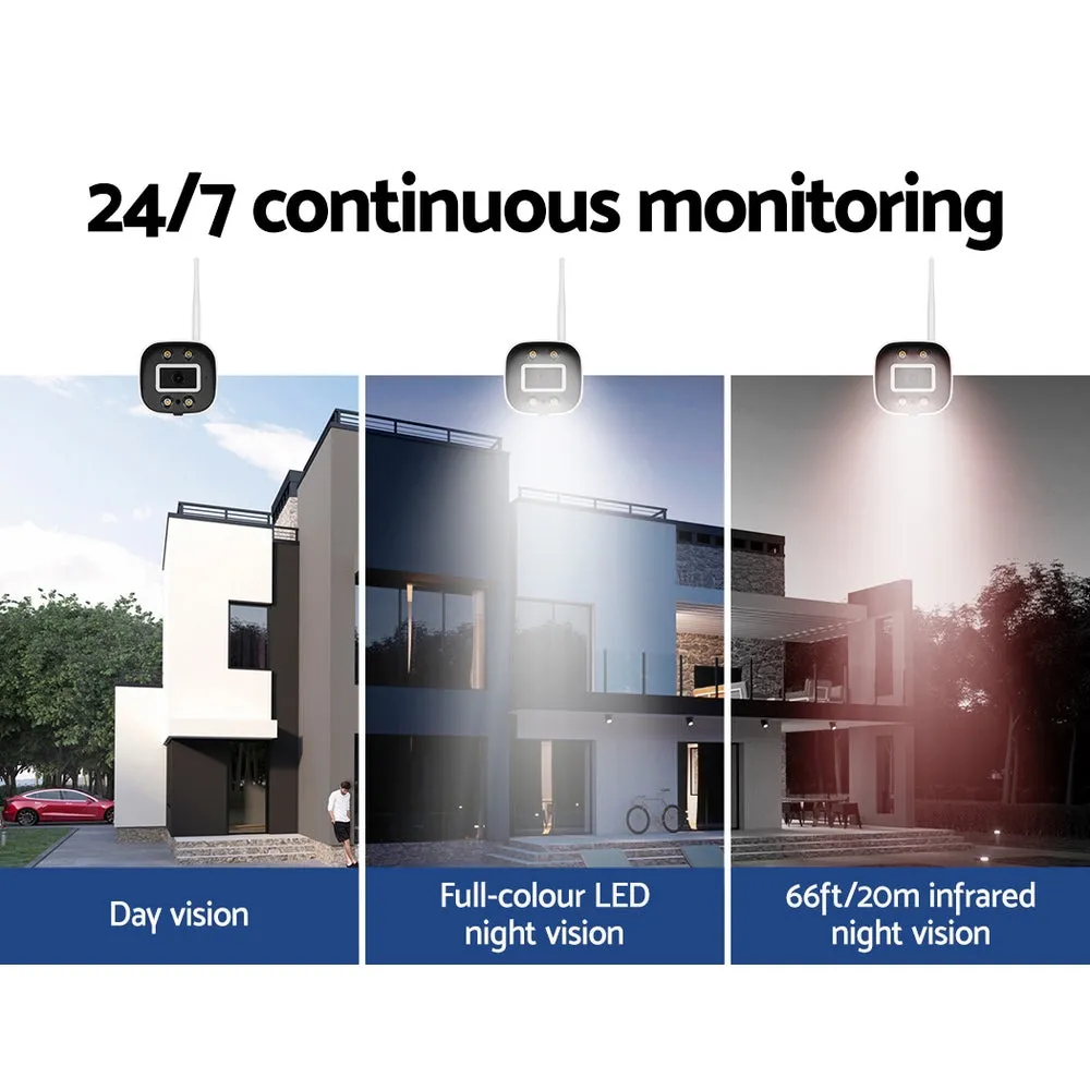 Wireless Cctv Security System 8Ch 3Mp 8 Square Cameras 2Tb