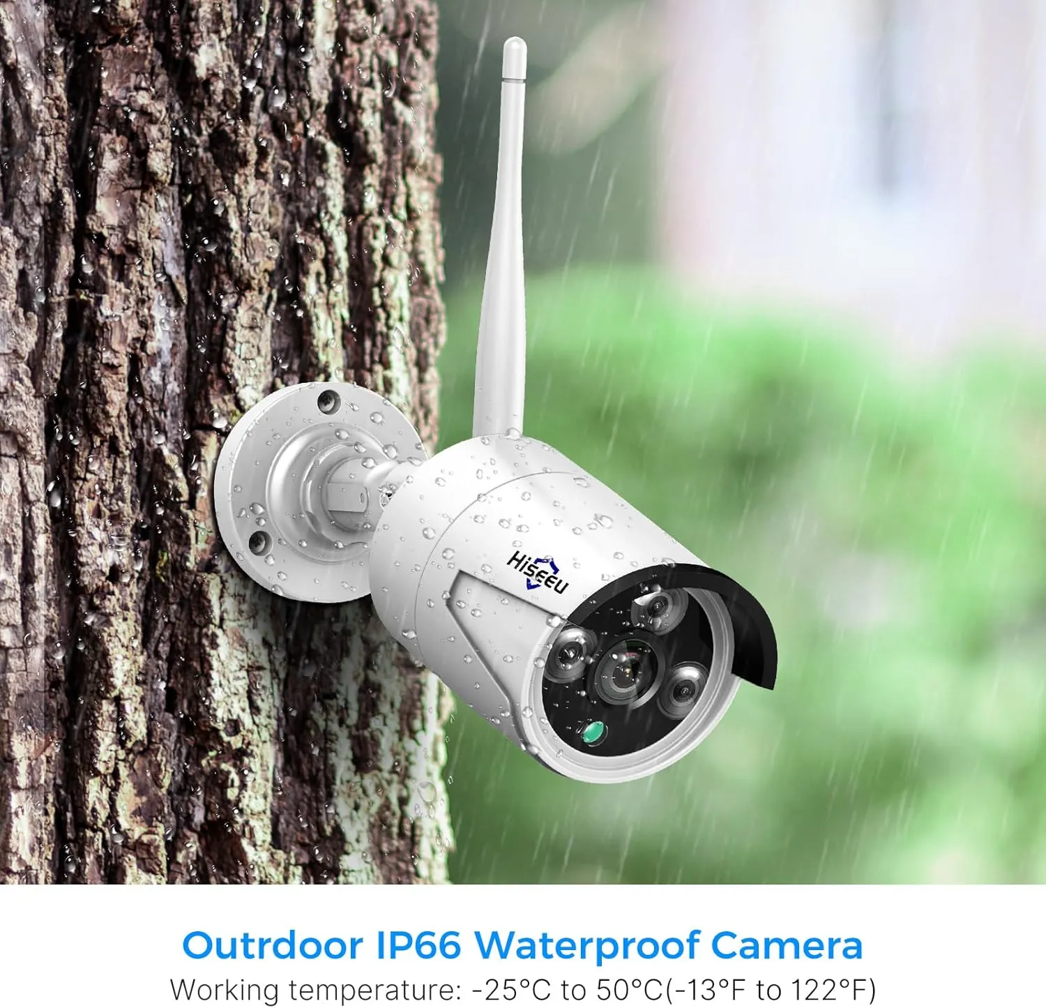 [Wireless Pro, 100ft Range] Hiseeu Wireless Security Camera System, Expandable 16CH 4K NVR, 4Pcs 3MP Night Vision WiFi Cameras Home Surveillance Outdoor, Motion Detection, 1TB HDD, One-Way Audio