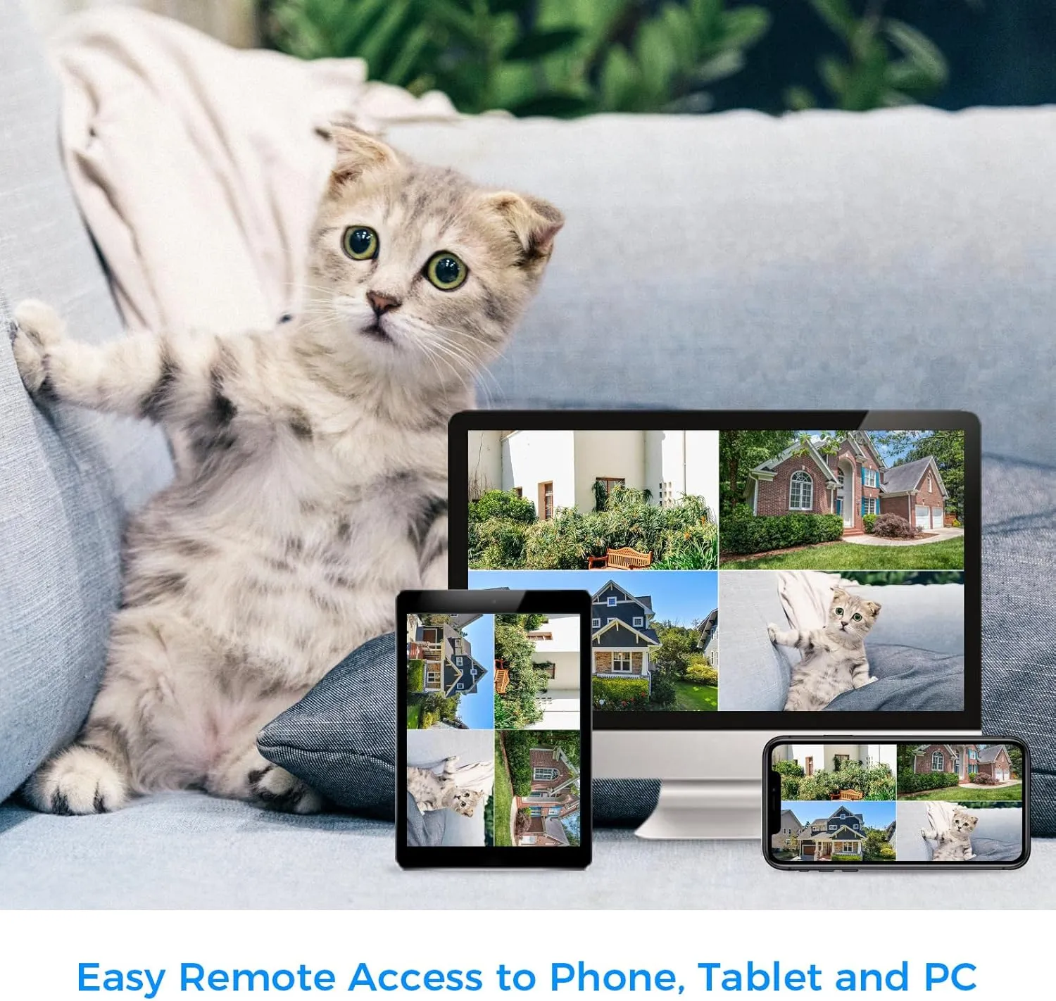 [Wireless Pro, 100ft Range] Hiseeu Wireless Security Camera System, Expandable 16CH 4K NVR, 4Pcs 3MP Night Vision WiFi Cameras Home Surveillance Outdoor, Motion Detection, 1TB HDD, One-Way Audio