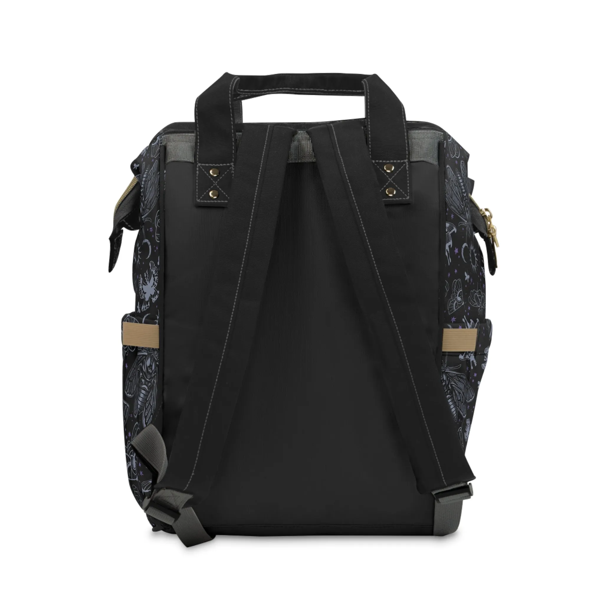 Witchy Cicada Multifunctional Diaper Backpack - Black