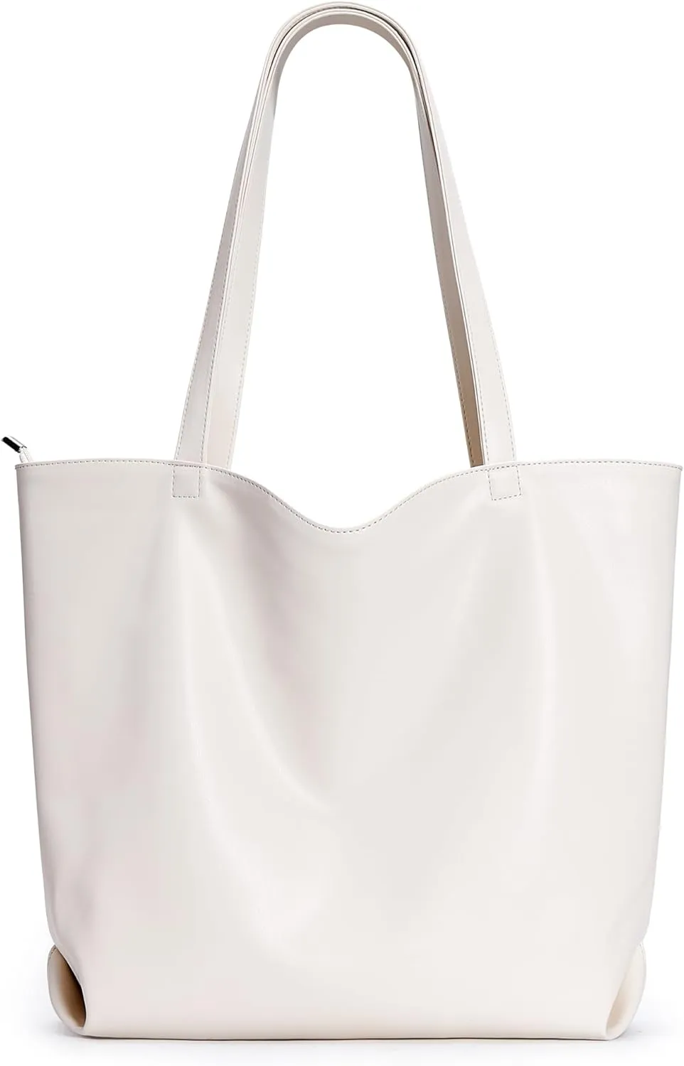 WLLWOO WLLWOO Soft PU Leather Tote Bag for Women Large Casual Hobo Handbags with Zipper Shoulder Work Bag Travel Purse