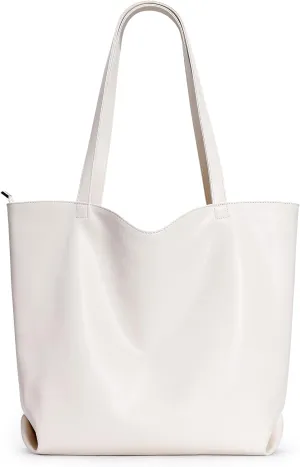 WLLWOO WLLWOO Soft PU Leather Tote Bag for Women Large Casual Hobo Handbags with Zipper Shoulder Work Bag Travel Purse