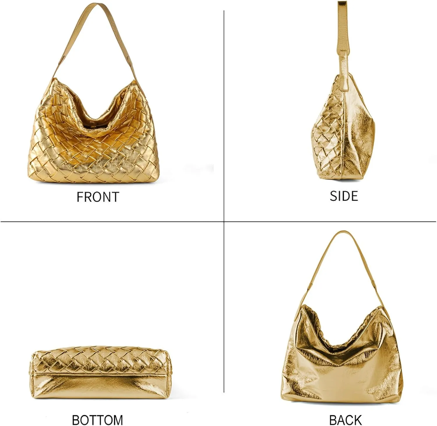 Women Boston Bag Woven Tote Vegan Leather Handbags Female Satchel Messenger Bag Fashion Shoulder Crossbody Bag Casual Hobo