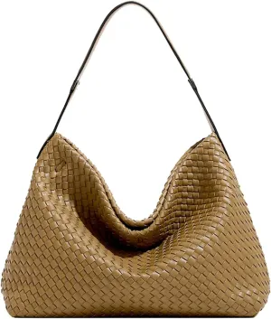 Women Boston Bag Woven Tote Vegan Leather Handbags Female Satchel Messenger Bag Fashion Shoulder Crossbody Bag Casual Hobo