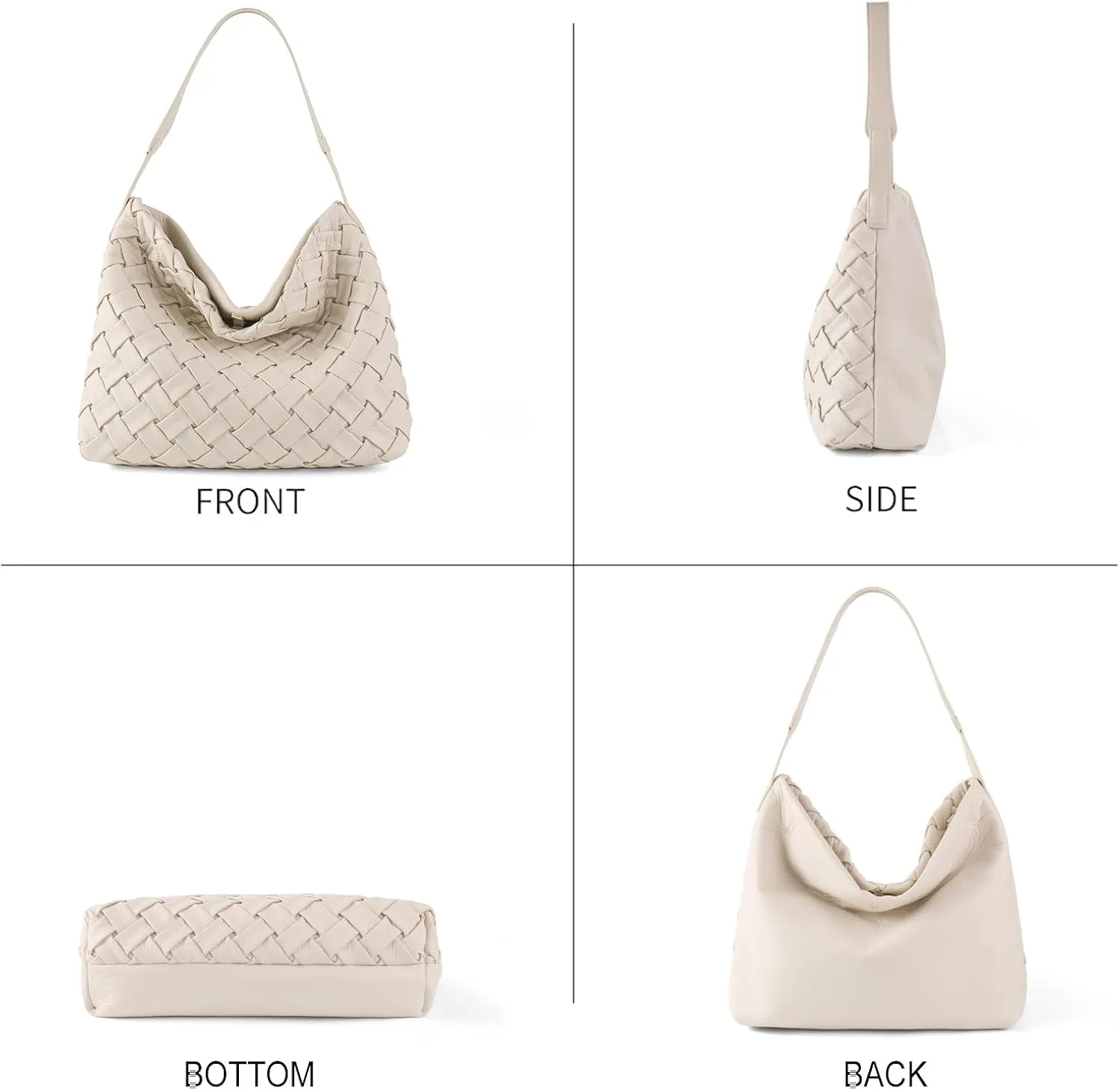 Women Boston Bag Woven Tote Vegan Leather Handbags Female Satchel Messenger Bag Fashion Shoulder Crossbody Bag Casual Hobo