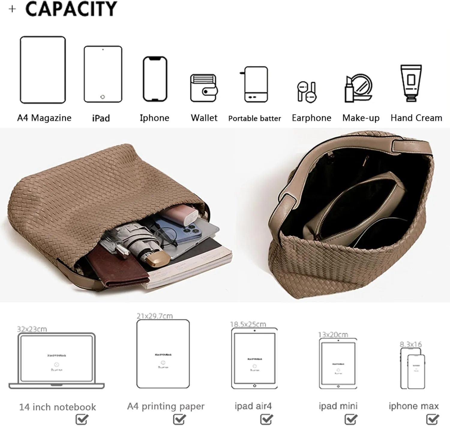 Women Boston Bag Woven Tote Vegan Leather Handbags Female Satchel Messenger Bag Fashion Shoulder Crossbody Bag Casual Hobo