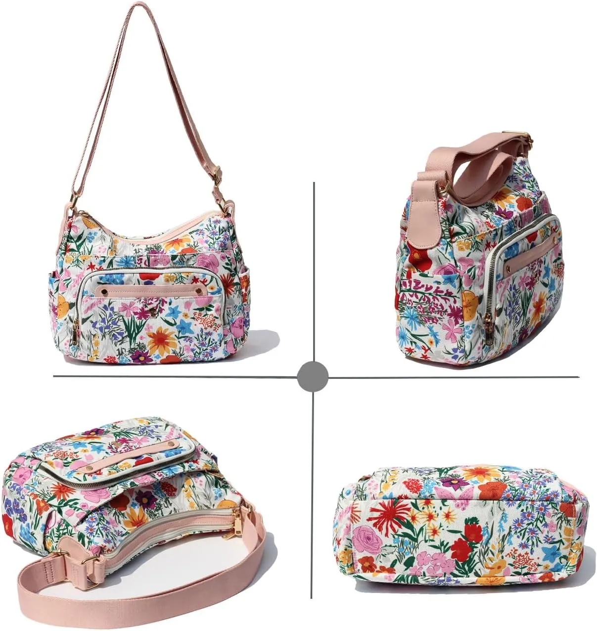 Women Crossbody Bag Shoulder Handbag Multiple Pockets Bag Ladies Messenger Bag Purse Fashion Tote