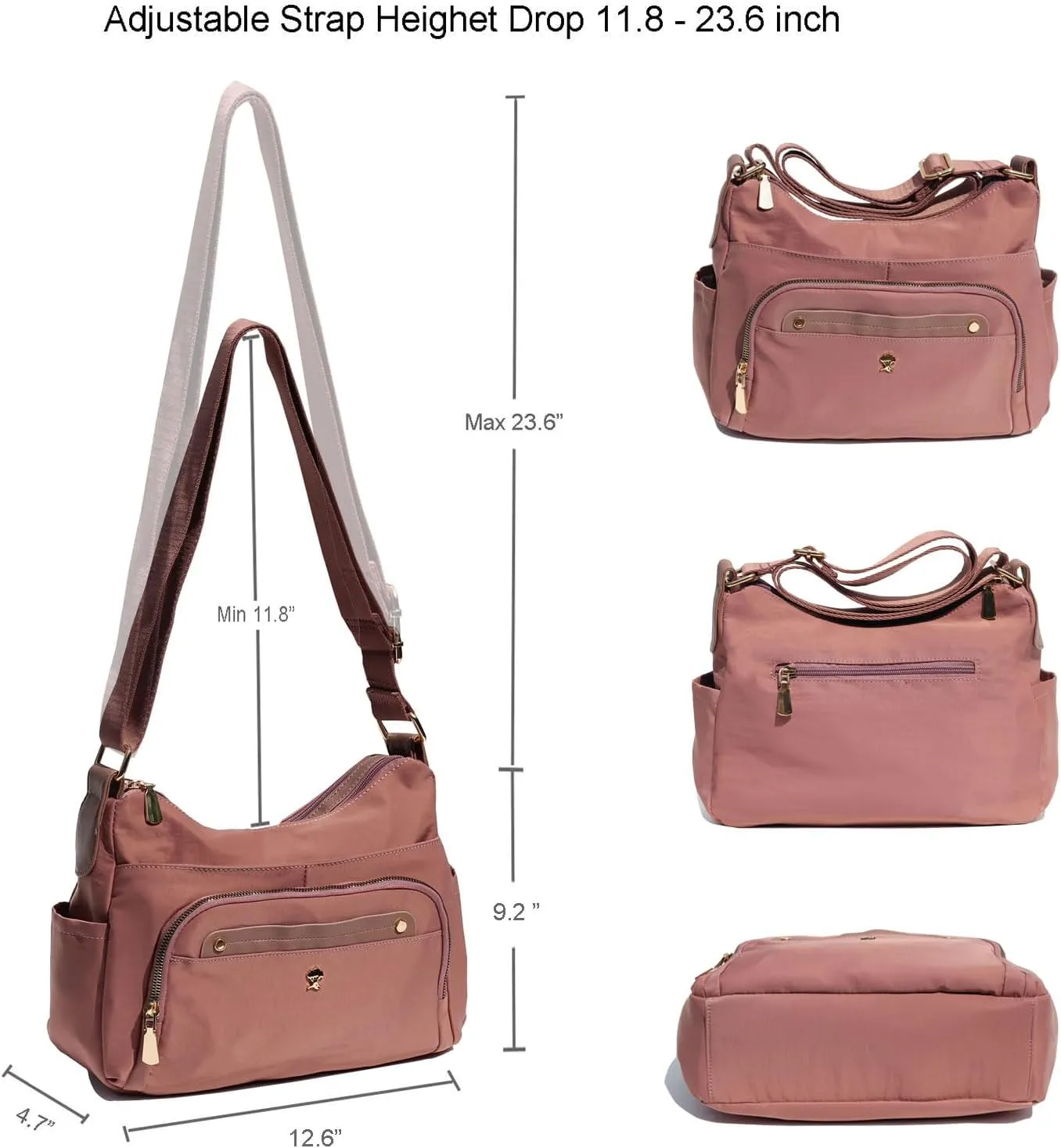 Women Crossbody Bag Shoulder Handbag Multiple Pockets Bag Ladies Messenger Bag Purse Fashion Tote