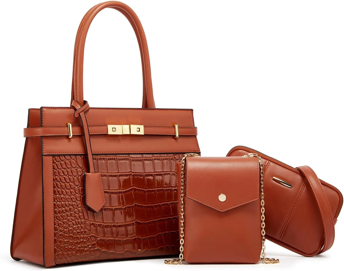 Women Fashion Shoulder Handbags Wallet Tote Bag Top Handle Satchel Hobo with Zipper Closure Set