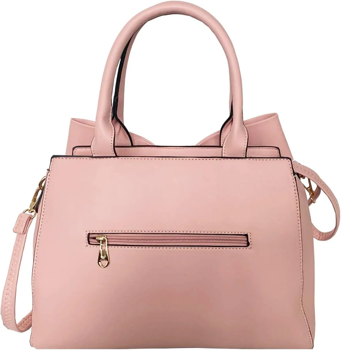 Women Handbag 2 Pcs Set Big Bow-Knot PU Leather Top Handle Bag Designer Tote Bag Clutch Wallet Set for Ladies, Pink