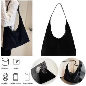 Women Leather Shoulder Bag Versatile Hobo Bag and Clutch Casual 2pcs Shoulder Bag and Handbag Set Satchel Hobo Bag