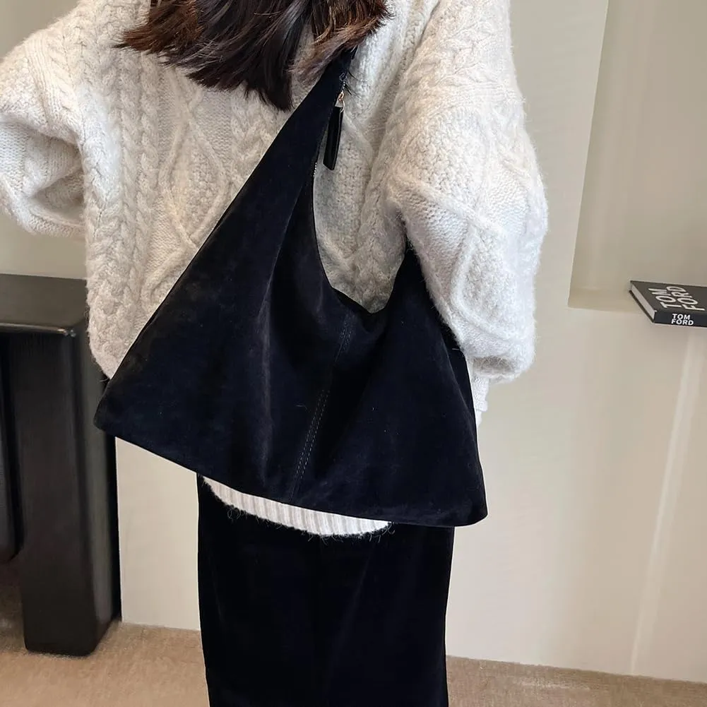 Women Leather Shoulder Bag Versatile Hobo Bag and Clutch Casual 2pcs Shoulder Bag and Handbag Set Satchel Hobo Bag