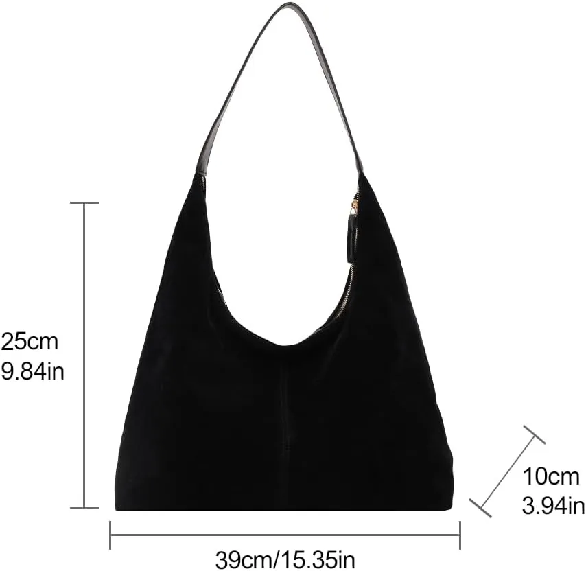 Women Leather Shoulder Bag Versatile Hobo Bag and Clutch Casual 2pcs Shoulder Bag and Handbag Set Satchel Hobo Bag