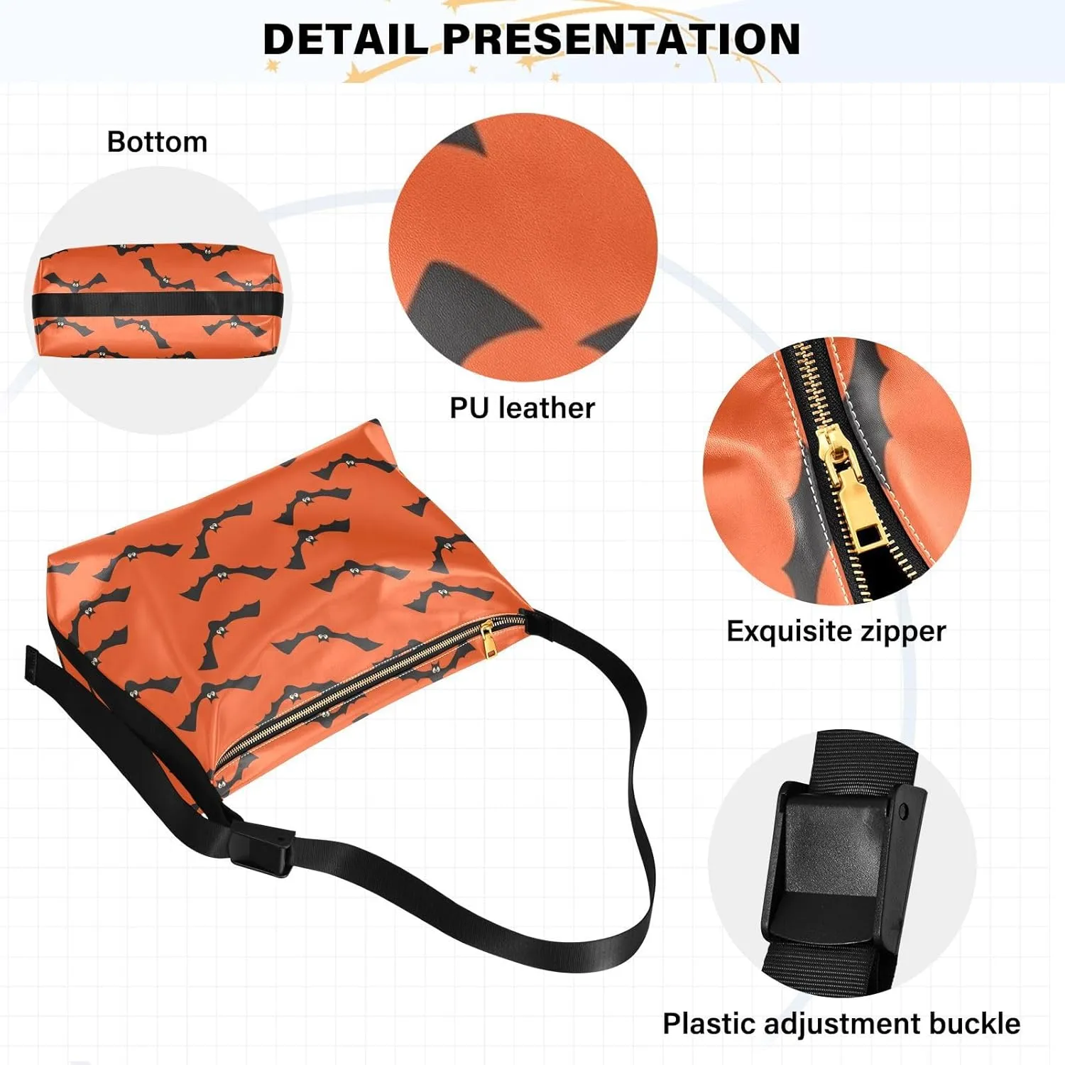 Women Men Shoulder Bag Leather Hobo Crossbody Handbags Clutch with Adjustable Strap Multiple prints