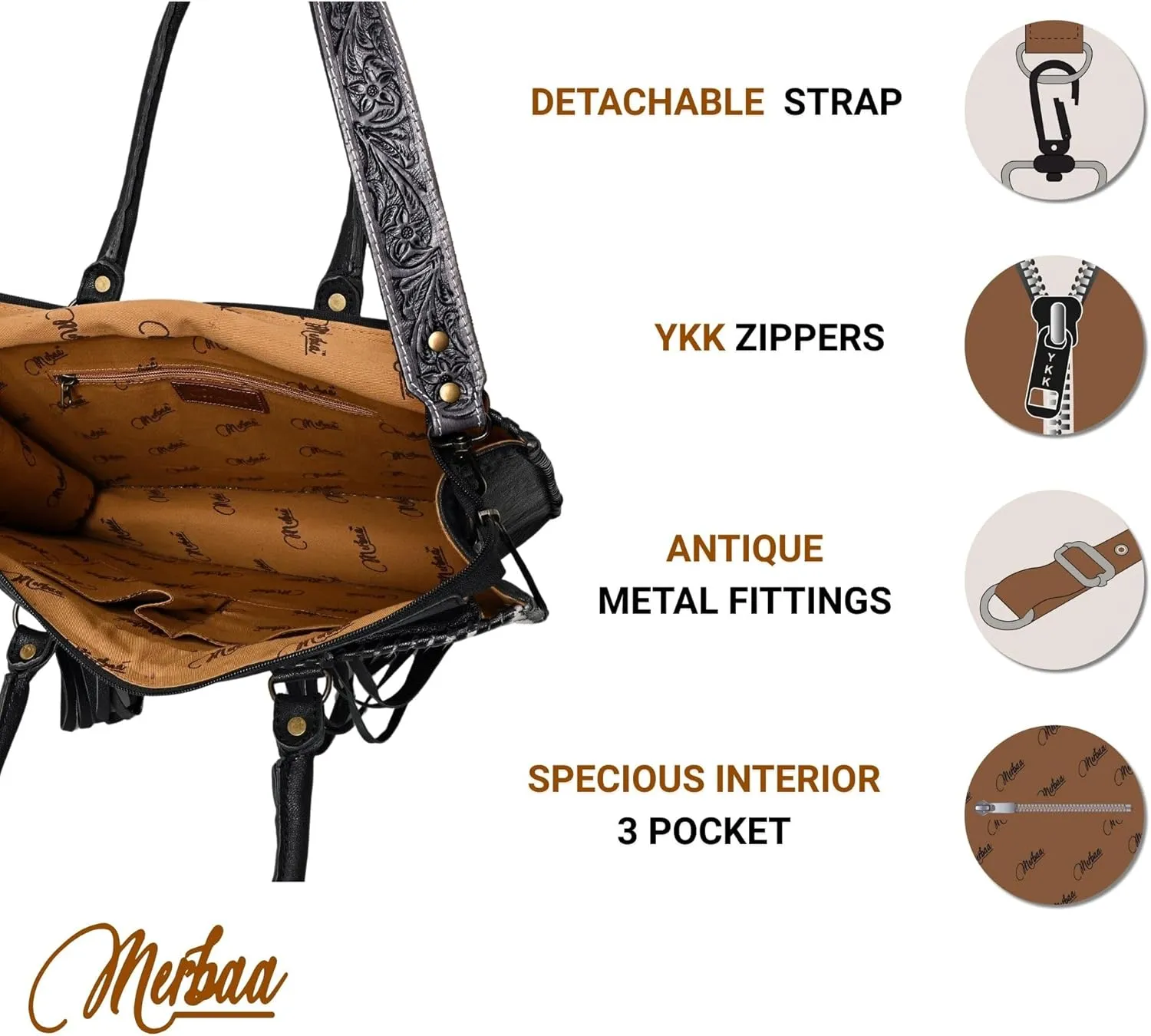 Women Natural Cowhide Leather Hand Bag With Adjustable Detachable Strap | Leather Handbag | Purse | Side Sling Bag
