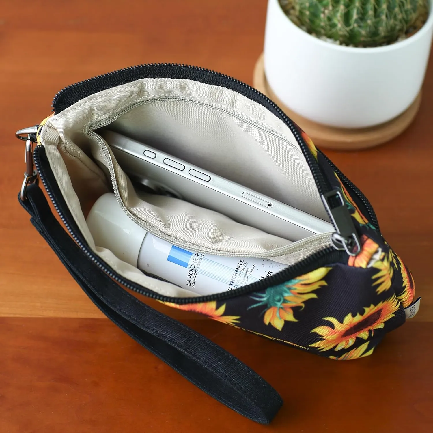 Women Zipper Wristlet Wallet with Coin Pocket