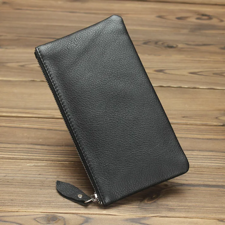 Women's & Men's Minimalist Crazy Horse Leather Long Retro Purses