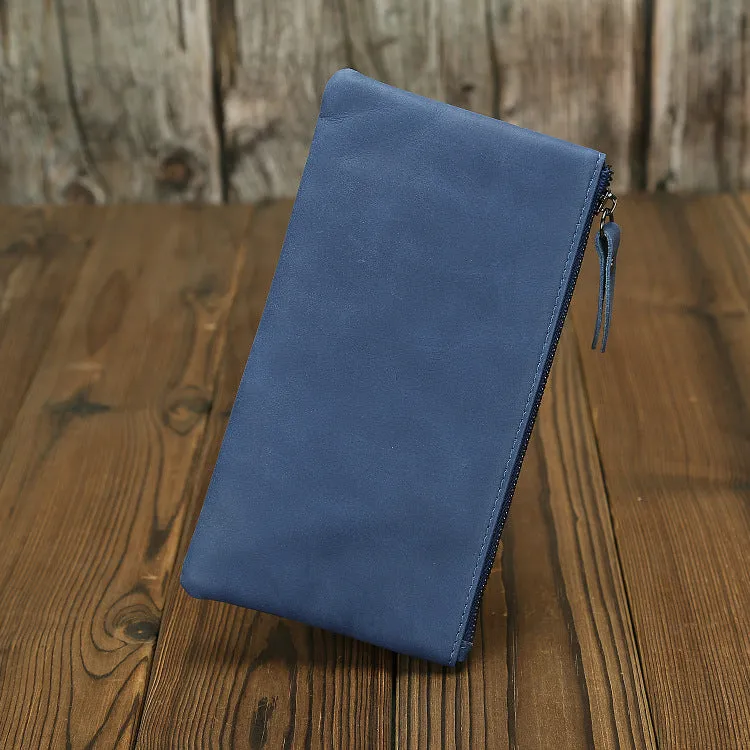 Women's & Men's Minimalist Crazy Horse Leather Long Retro Purses