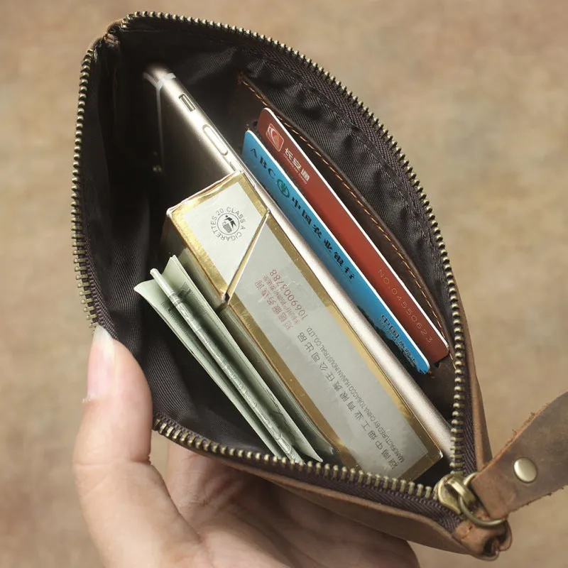 Women's & Men's Minimalist Crazy Horse Leather Long Retro Purses