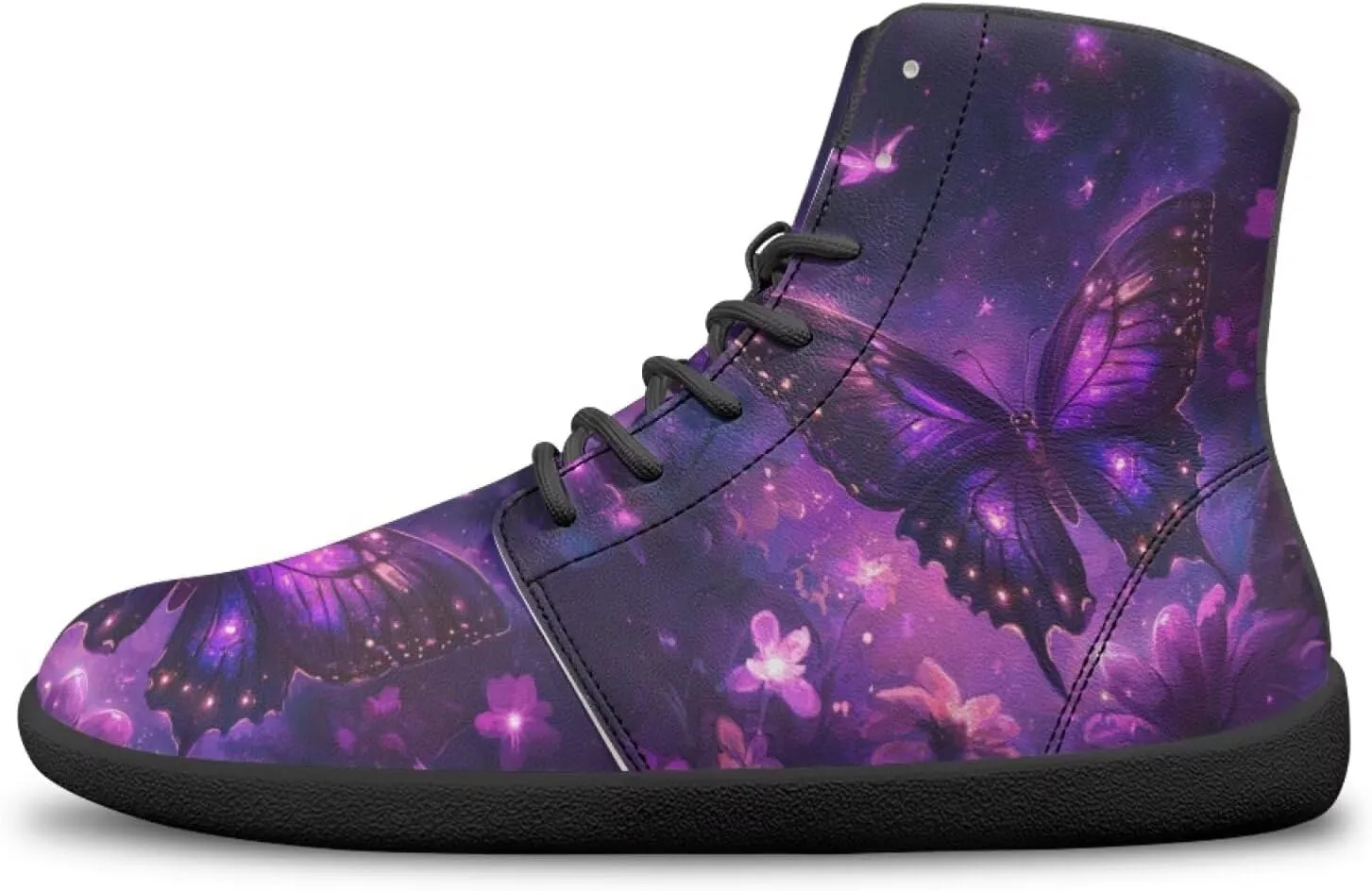 Women's Butterfly High Tops Walking Shoes PU Leather Running Sneakers Business Trainer Sneaker