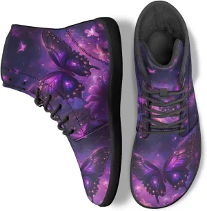 Women's Butterfly High Tops Walking Shoes PU Leather Running Sneakers Business Trainer Sneaker