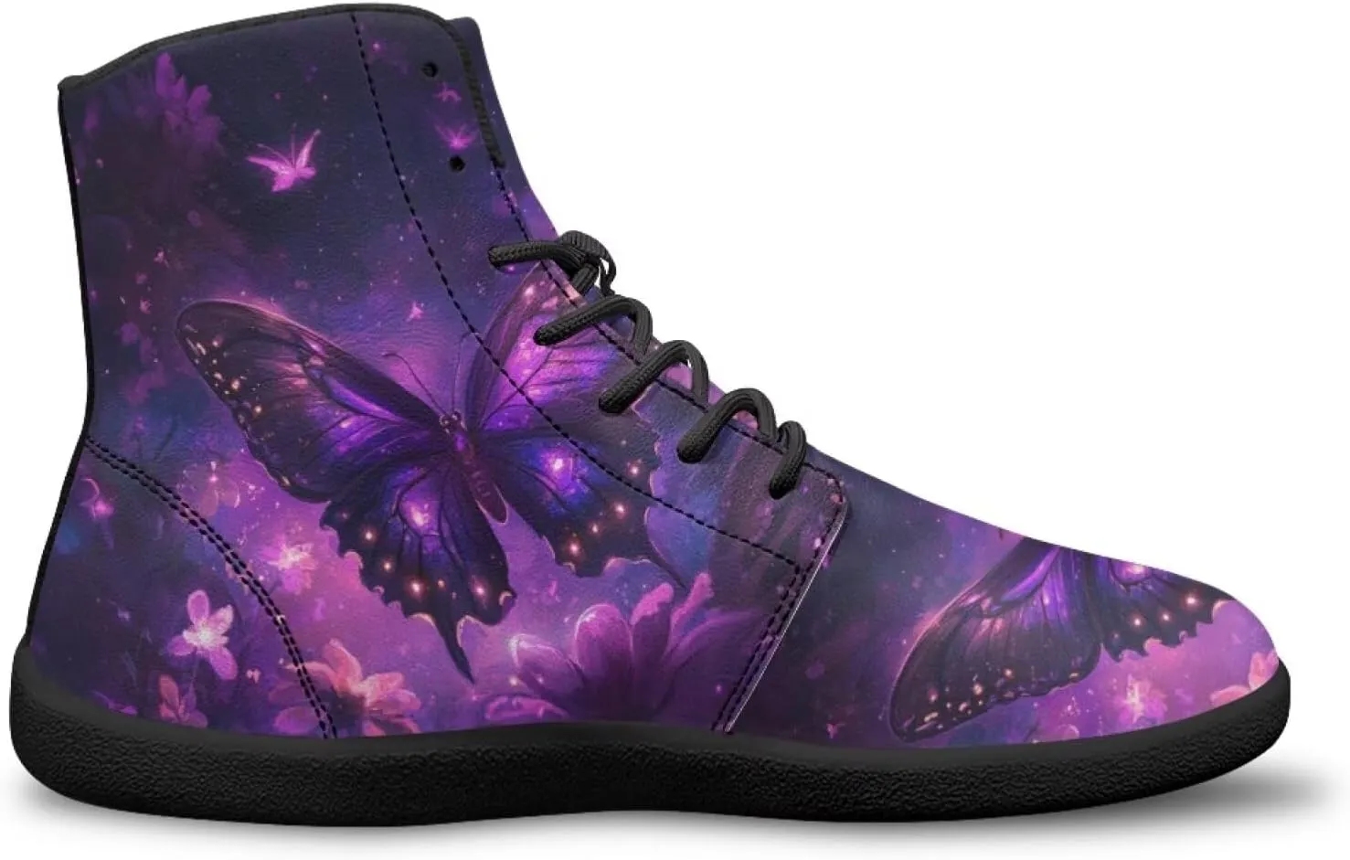 Women's Butterfly High Tops Walking Shoes PU Leather Running Sneakers Business Trainer Sneaker