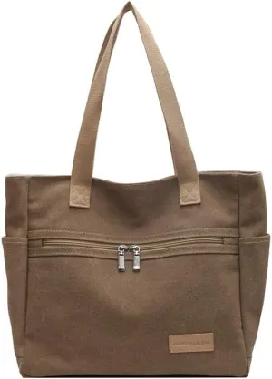 Women's Canvas Bag Versatile Shoulder Bag Tote Bag Simple Hobo Handbag