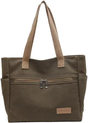 Women's Canvas Bag Versatile Shoulder Bag Tote Bag Simple Hobo Handbag