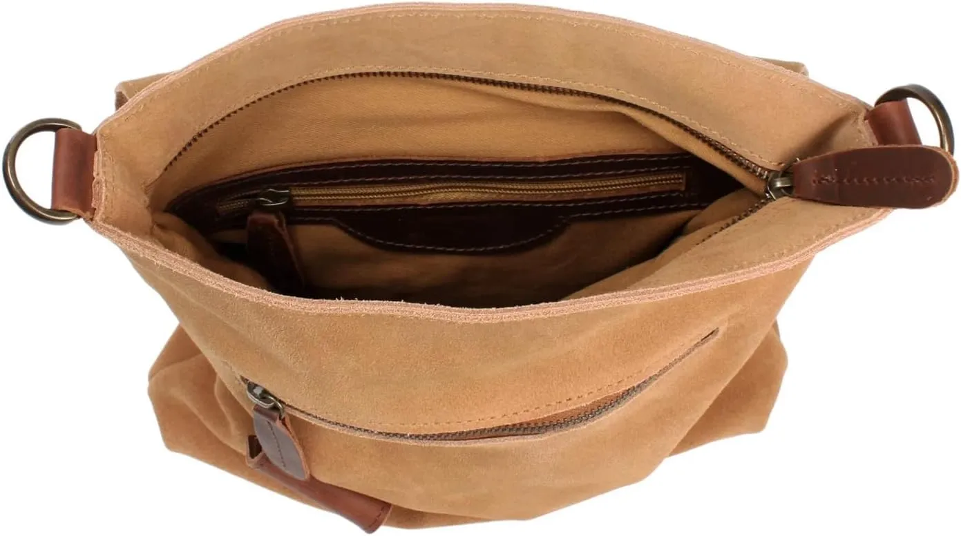 Women's Cowhide Leather Crossbody Shoulder Bag Small Messenger Purse Sling Satchel Bag For Work Business Travel