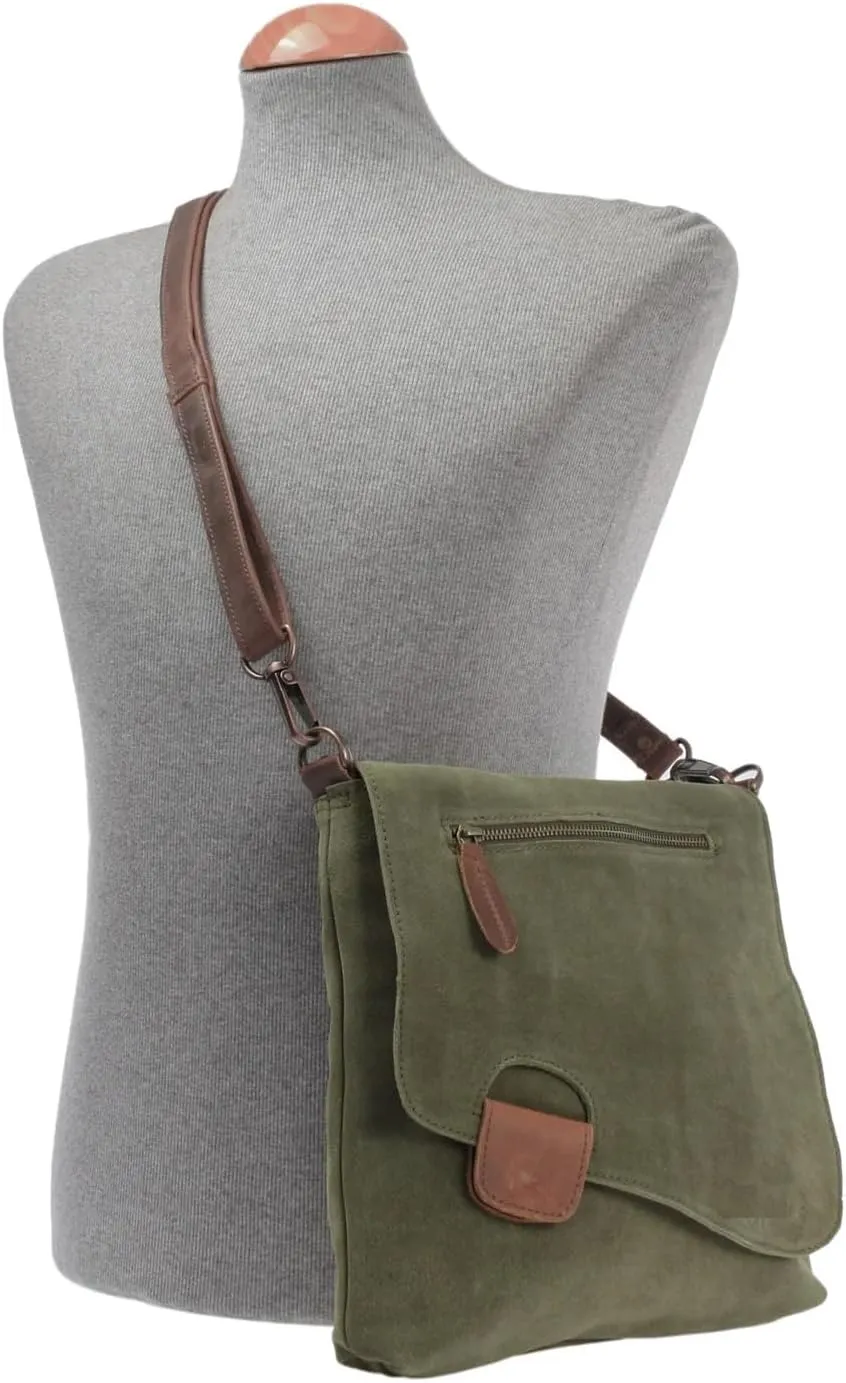 Women's Cowhide Leather Crossbody Shoulder Bag Small Messenger Purse Sling Satchel Bag For Work Business Travel