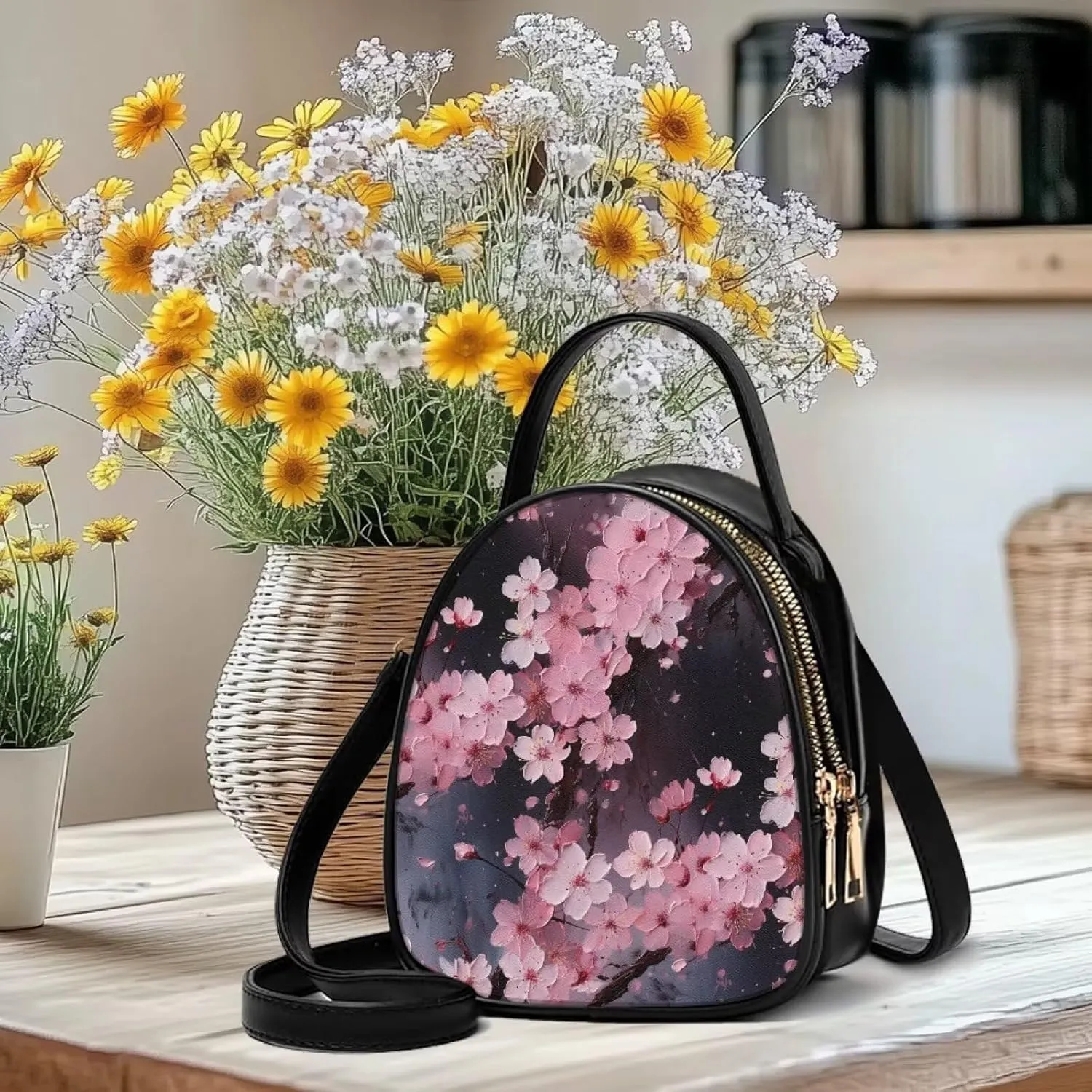 Women's Crossbody Handbags Owls Small Travel Purses Phone Bag, Butterfly Cross Body Bag Zipper Top Handle Purse