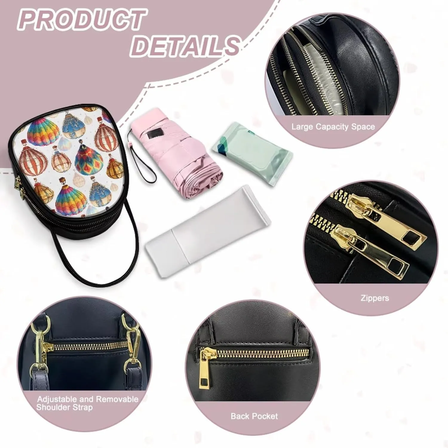 Women's Crossbody Handbags Owls Small Travel Purses Phone Bag, Butterfly Cross Body Bag Zipper Top Handle Purse