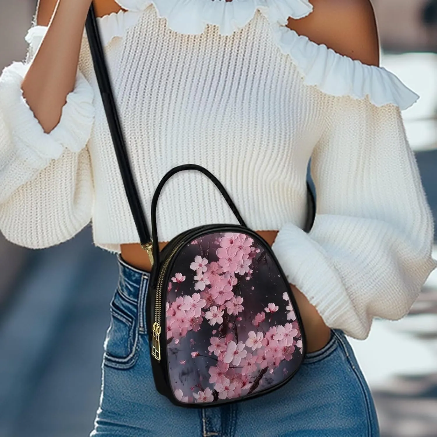 Women's Crossbody Handbags Owls Small Travel Purses Phone Bag, Butterfly Cross Body Bag Zipper Top Handle Purse
